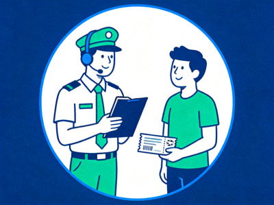 体育服务图标 - 工作人员为球迷提供现场服务支持